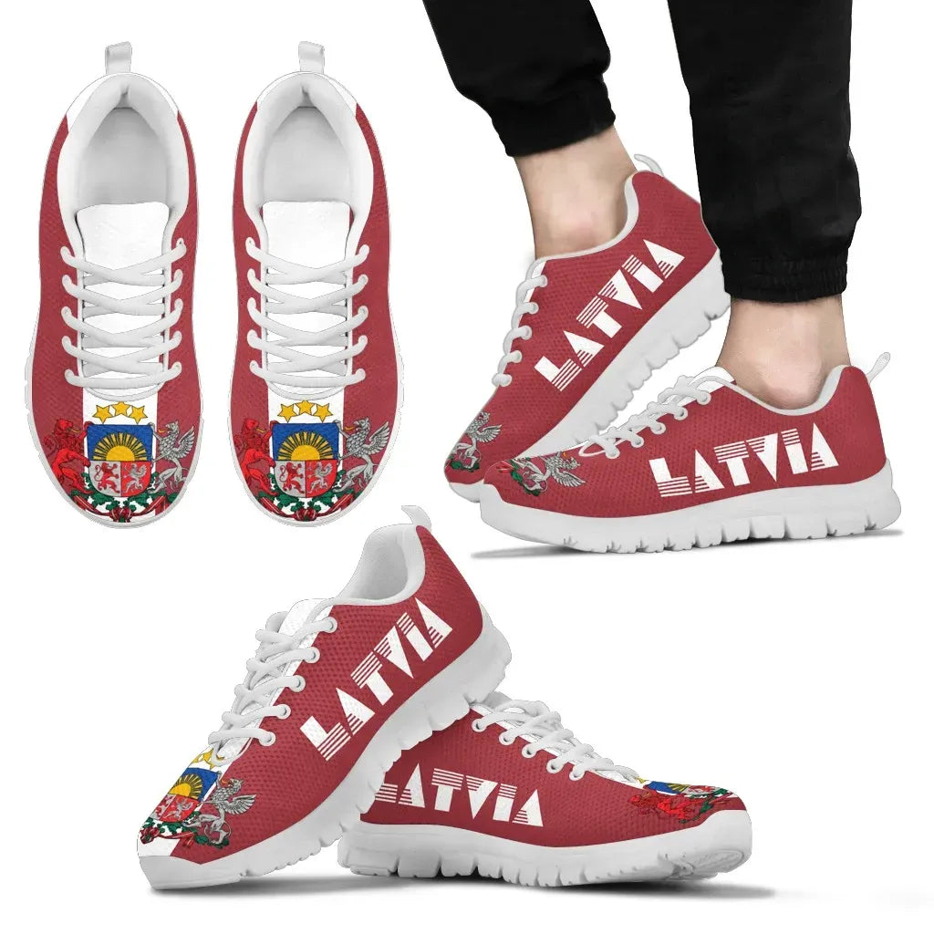 Latvia Flag Sneakers - Coat Of Arms RLT6 - Wonder Print Shop