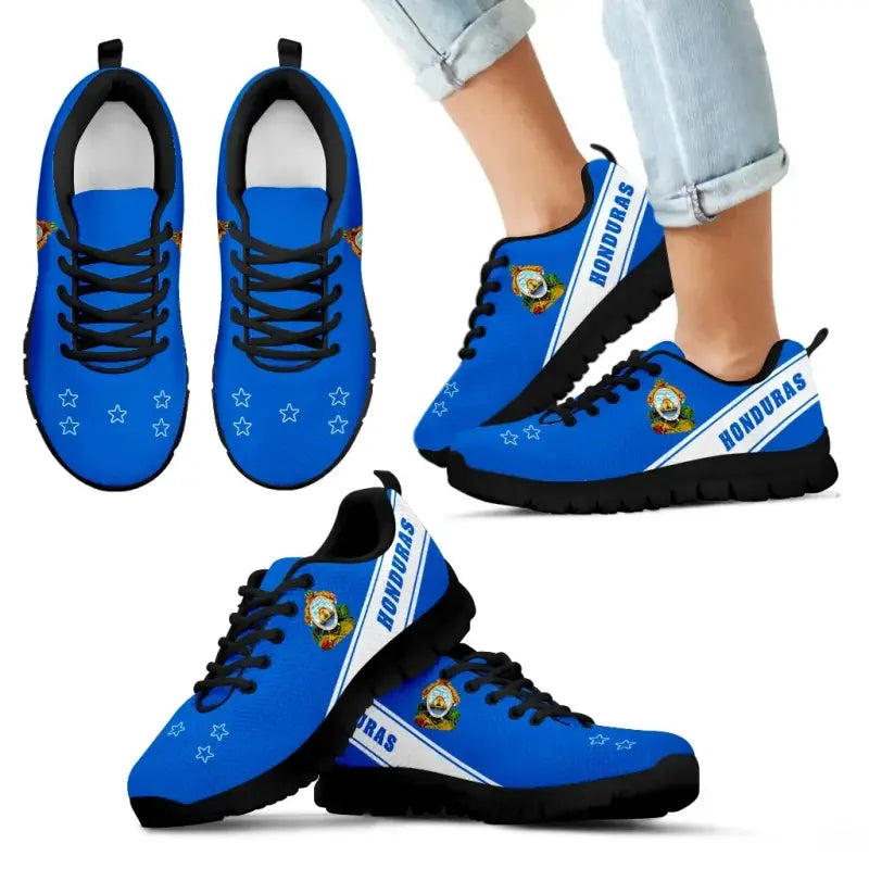 Honduras Flag Sneakers - Line Style RLT8 - Wonder Print Shop