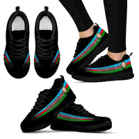 Azerbaijan Heartbeat Sneakers - Black Color RLT8 - Wonder Print Shop