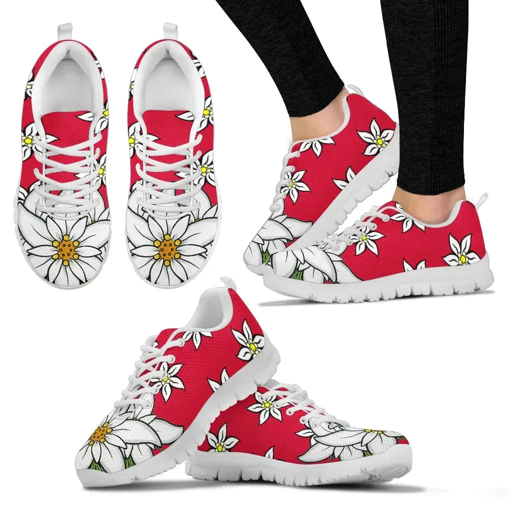 Switzerland Edelweiss Flower Sneakers RLT13 - Wonder Print Shop