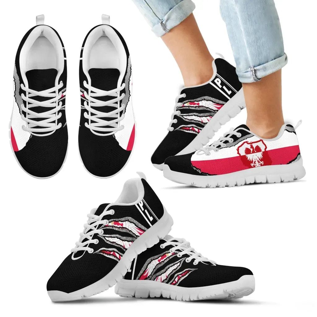 (Polska) Poland Sneakers Adamantium With Flag RLT7 - Wonder Print Shop