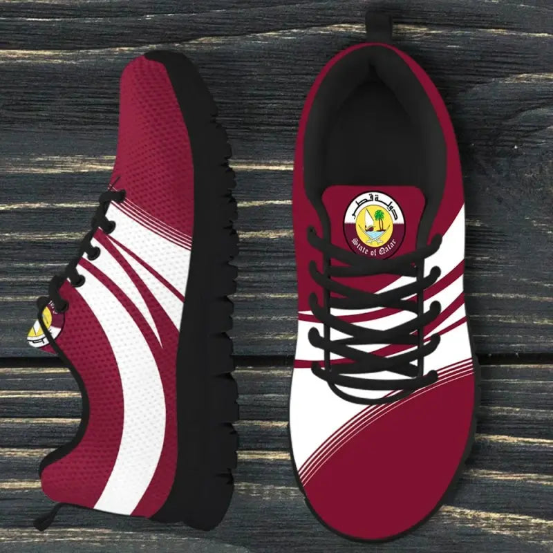 Qatar Coat Of Arms Sneakers Cricket RLT12 - Wonder Print Shop