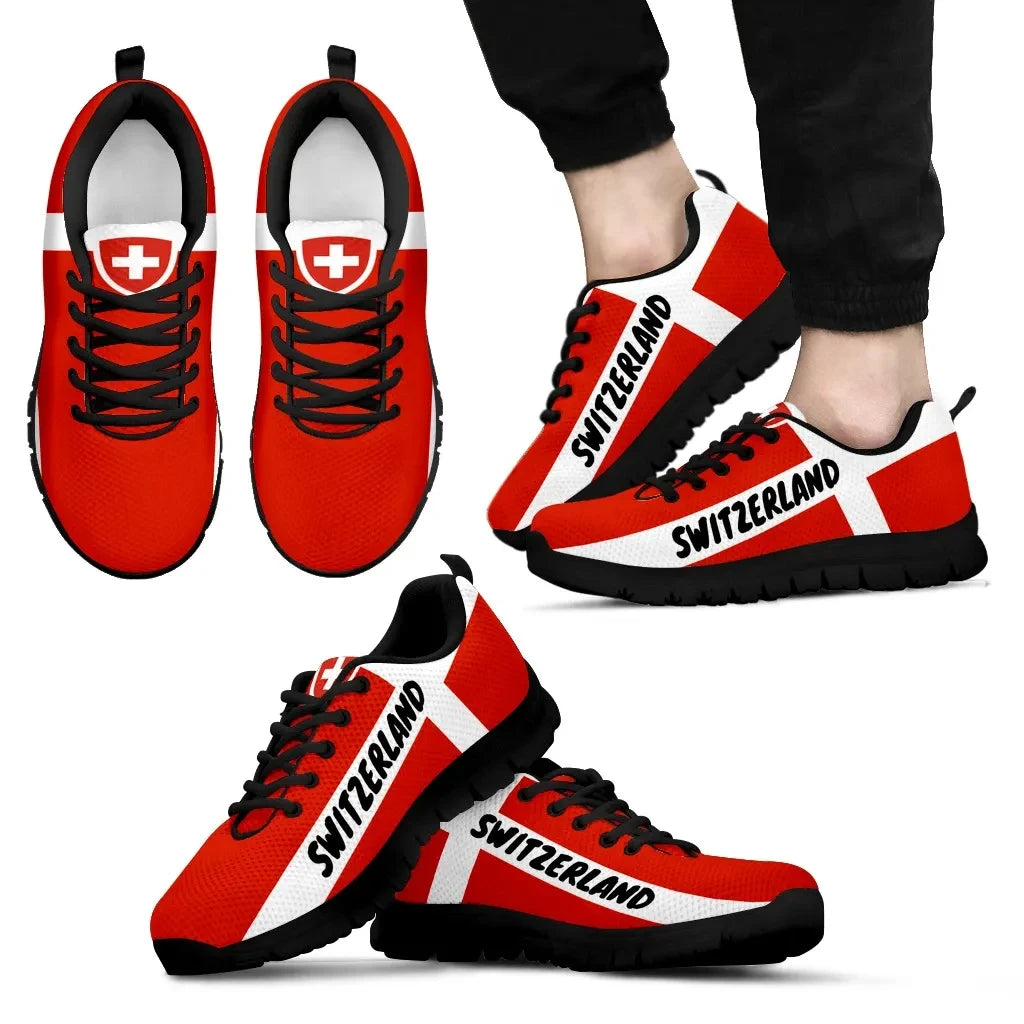 Switzerland Sneakers Flag and Coat Of Arm RLT13 - Wonder Print Shop