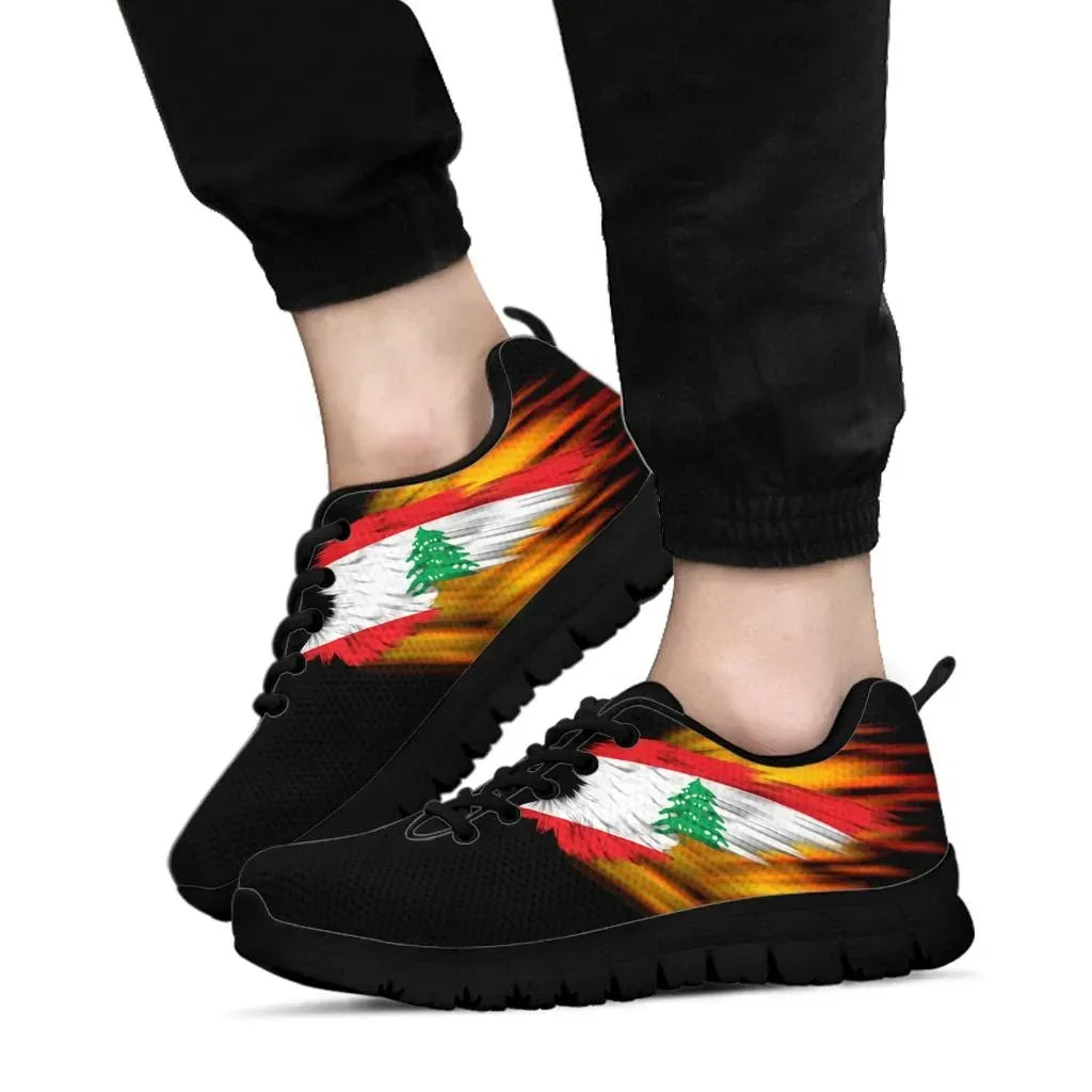 Lebanon Sneakers - Fire Wings and Flag8 RLT6 - Wonder Print Shop