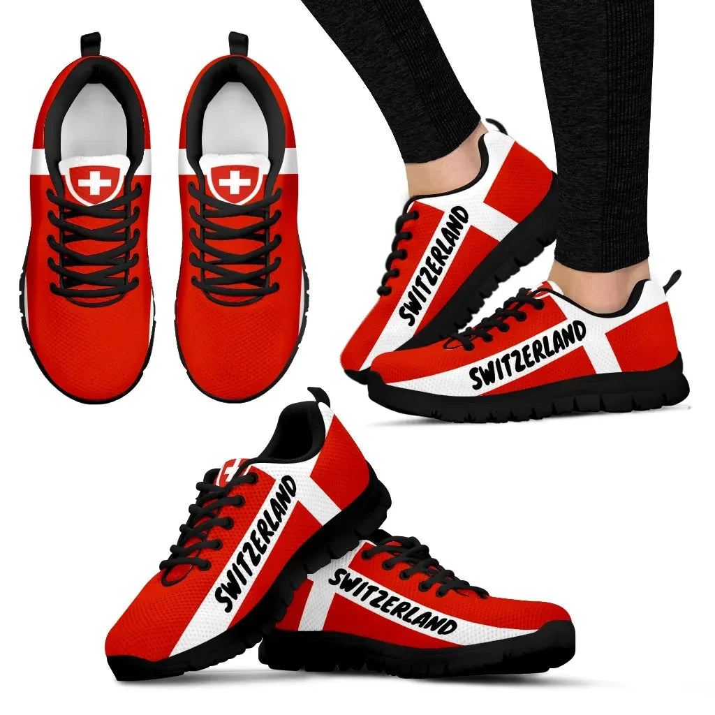 Switzerland Sneakers Flag and Coat Of Arm RLT13 - Wonder Print Shop