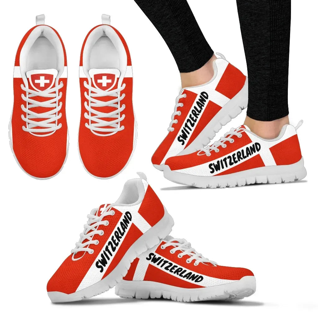 Switzerland Sneakers Flag and Coat Of Arm RLT13 - Wonder Print Shop