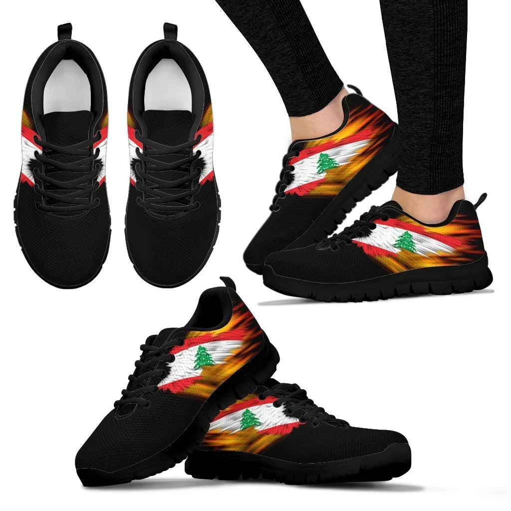 Lebanon Sneakers - Fire Wings and Flag8 RLT6 - Wonder Print Shop