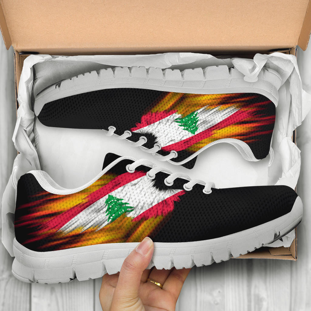 Lebanon Sneakers - Fire Wings and Flag8 RLT6 - Wonder Print Shop