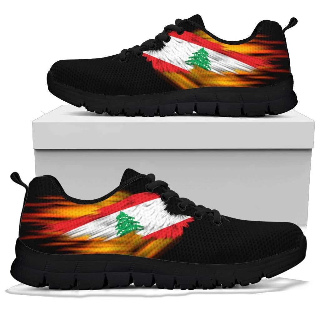 Lebanon Sneakers - Fire Wings and Flag8 RLT6 - Wonder Print Shop