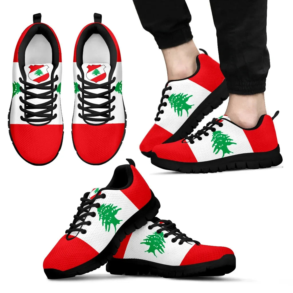 Lebanon Sneakers - Coat Of Arms and Flag Lebanon RLT6 - Wonder Print Shop