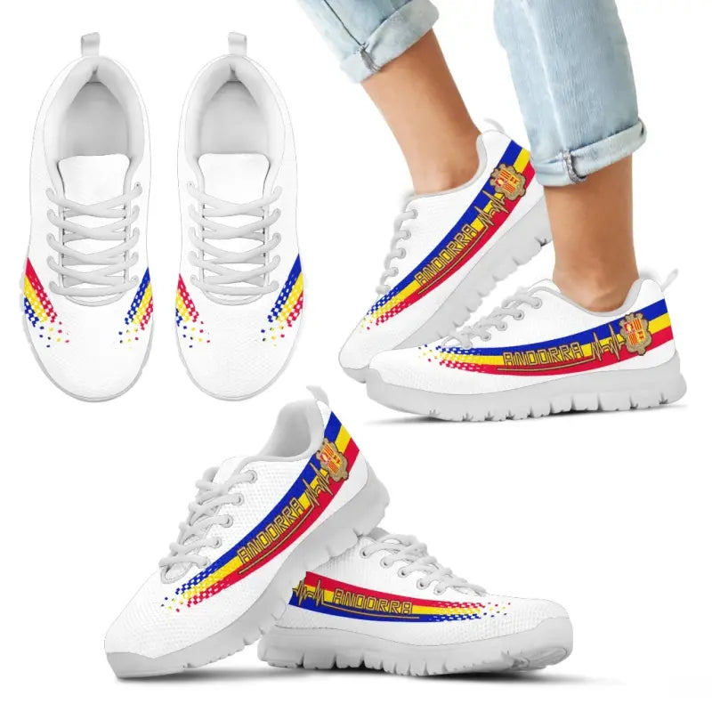 Andorra Heartbeat Sneakers - White Color RLT8 - Wonder Print Shop