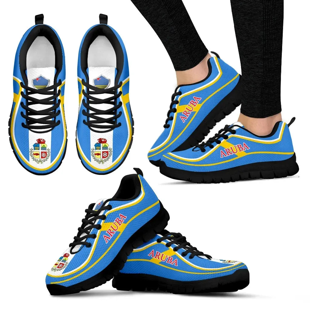 Aruba Flag Color Sneakers RLT7 - Wonder Print Shop