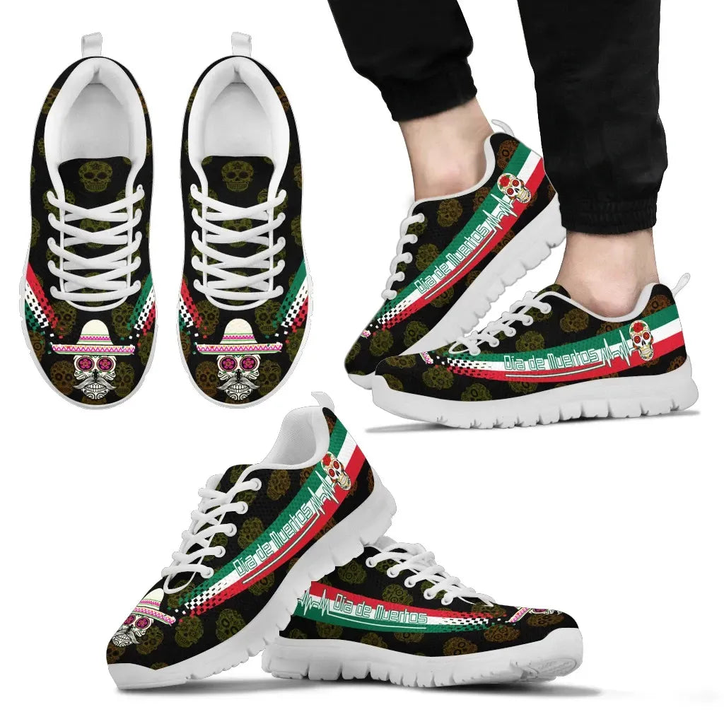 Mexico Day Of The Dead Heartbeat Sneakers RLT13 - Wonder Print Shop