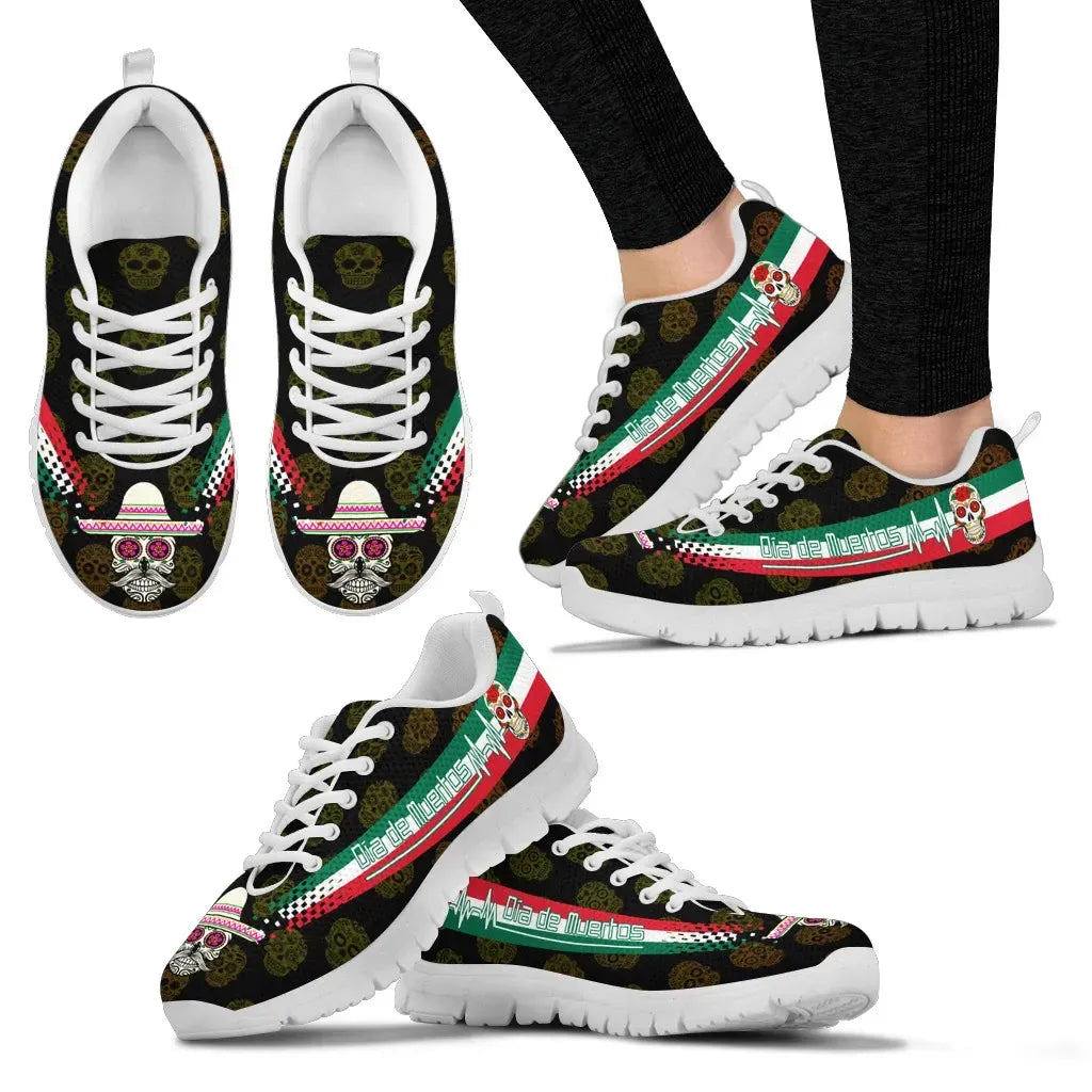 Mexico Day Of The Dead Heartbeat Sneakers RLT13 - Wonder Print Shop