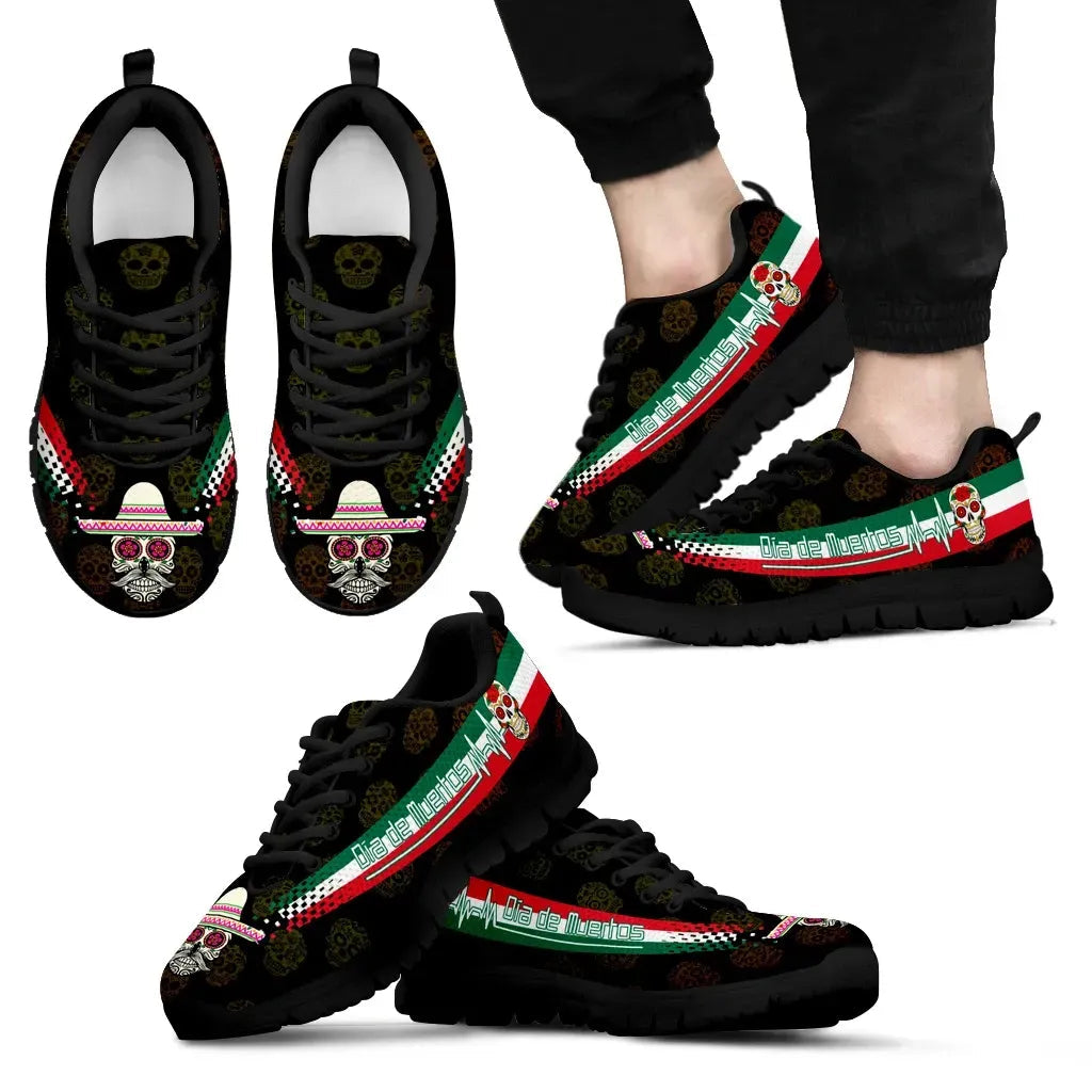 Mexico Day Of The Dead Heartbeat Sneakers RLT13 - Wonder Print Shop