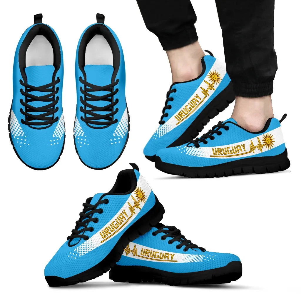 Uruguay Heartbeat Sneakers Sky Blue Color RLT6 - Wonder Print Shop