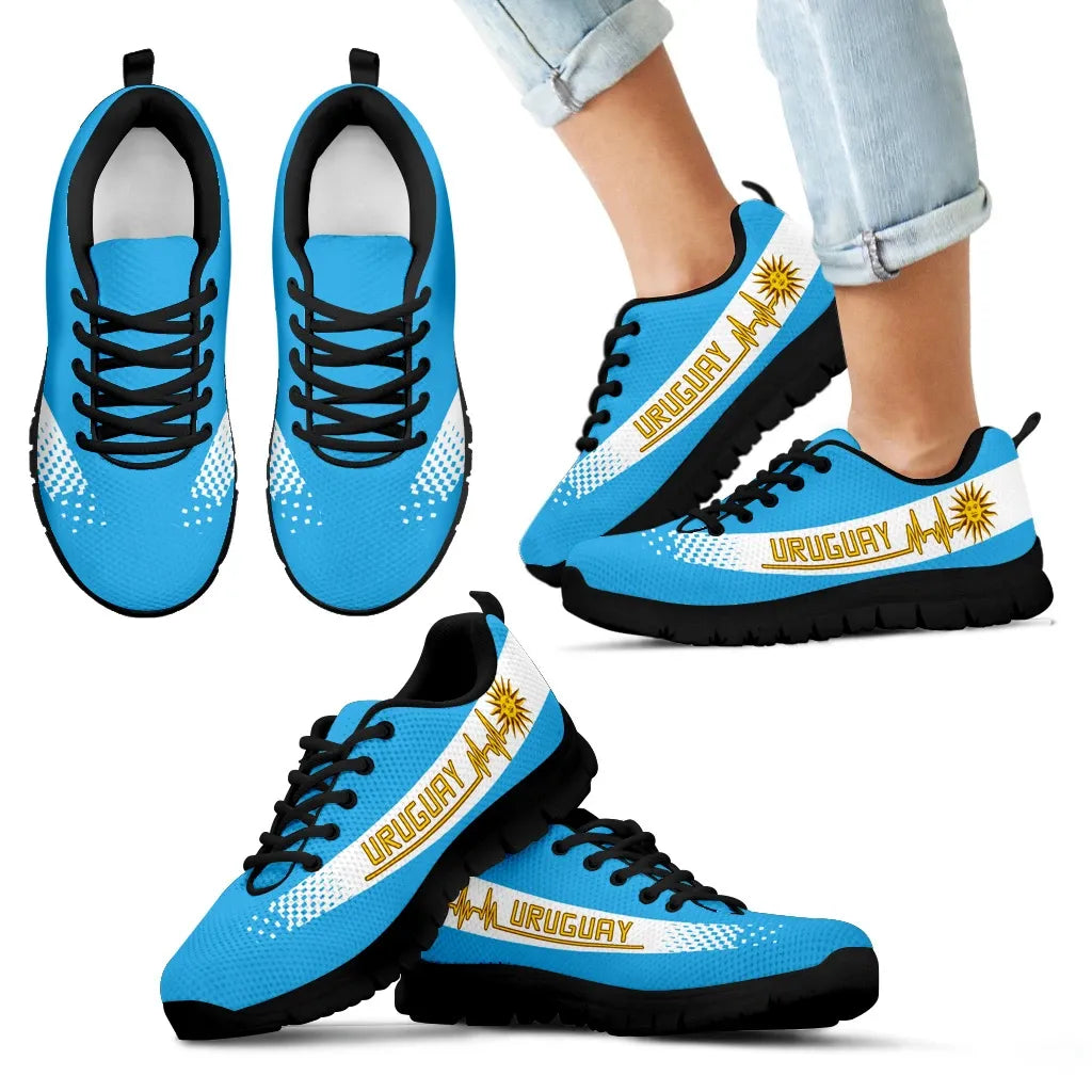 Uruguay Heartbeat Sneakers Sky Blue Color RLT6 - Wonder Print Shop