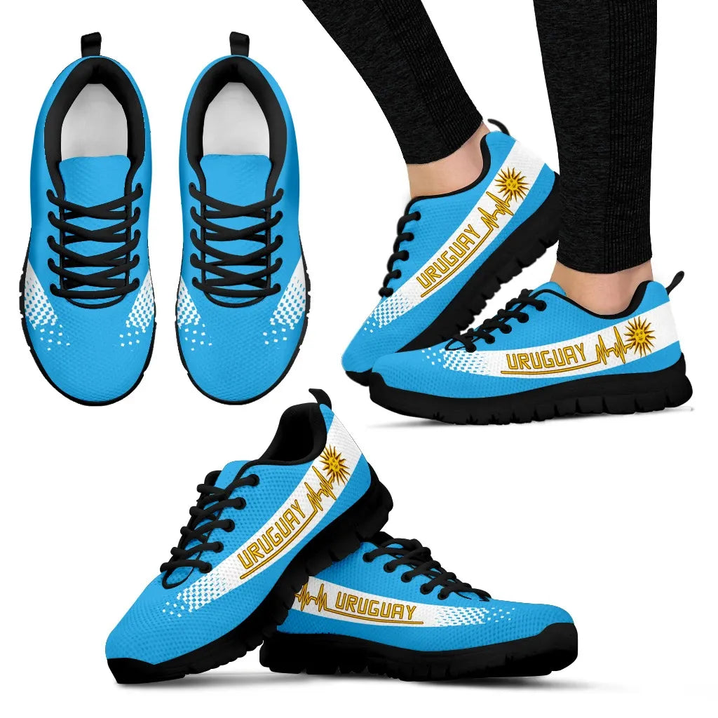 Uruguay Heartbeat Sneakers Sky Blue Color RLT6 - Wonder Print Shop