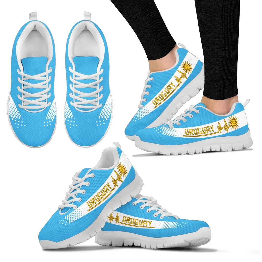 Uruguay Heartbeat Sneakers Sky Blue Color RLT6 - Wonder Print Shop
