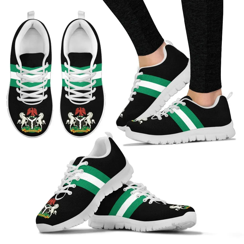 Nigeria Sneakers Nigerian Coat Of Arm Men/Womens Shoes RLT8 - Wonder Print Shop