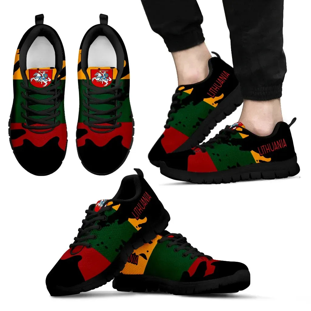 Lithuania Running Shoes Coat Of Arms Flag Painting Style RLT6 - Wonder Print Shop
