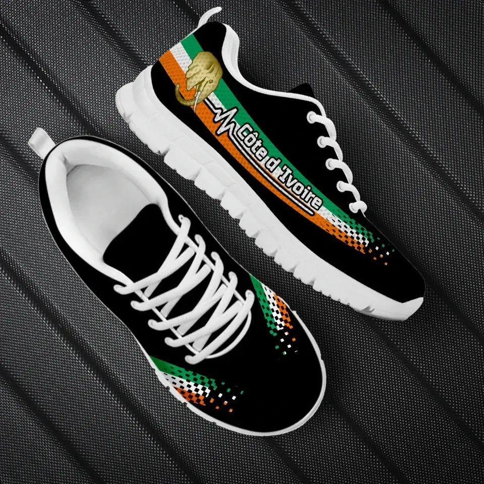 Ced'Ivoire - Ivory Coast Heartbeat Sneakers RLT7 - Wonder Print Shop
