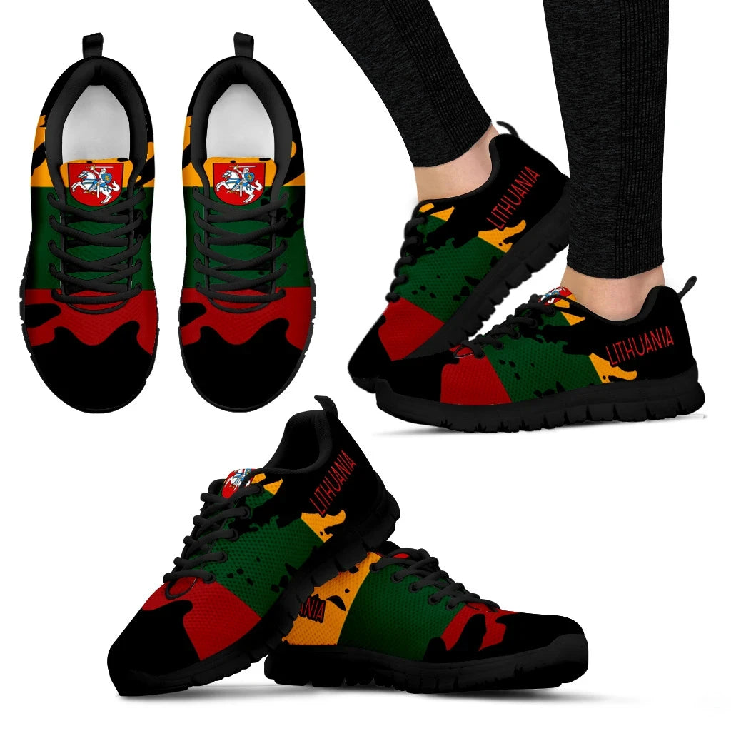 Lithuania Running Shoes Coat Of Arms Flag Painting Style RLT6 - Wonder Print Shop
