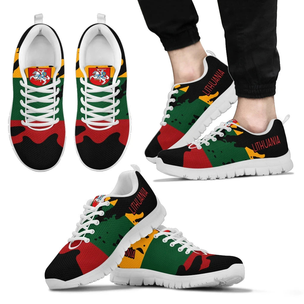 Lithuania Running Shoes Coat Of Arms Flag Painting Style RLT6 - Wonder Print Shop