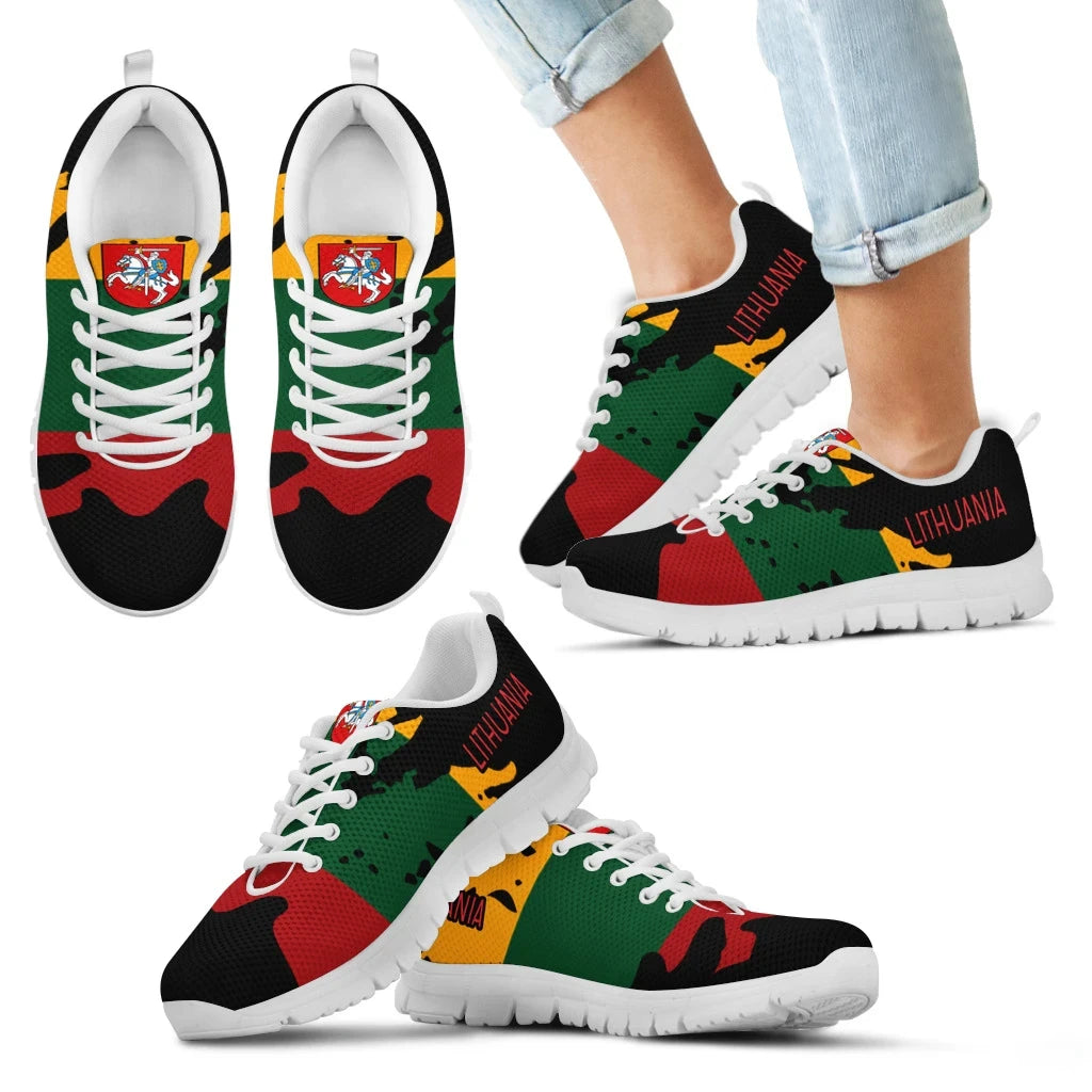 Lithuania Running Shoes Coat Of Arms Flag Painting Style RLT6 - Wonder Print Shop