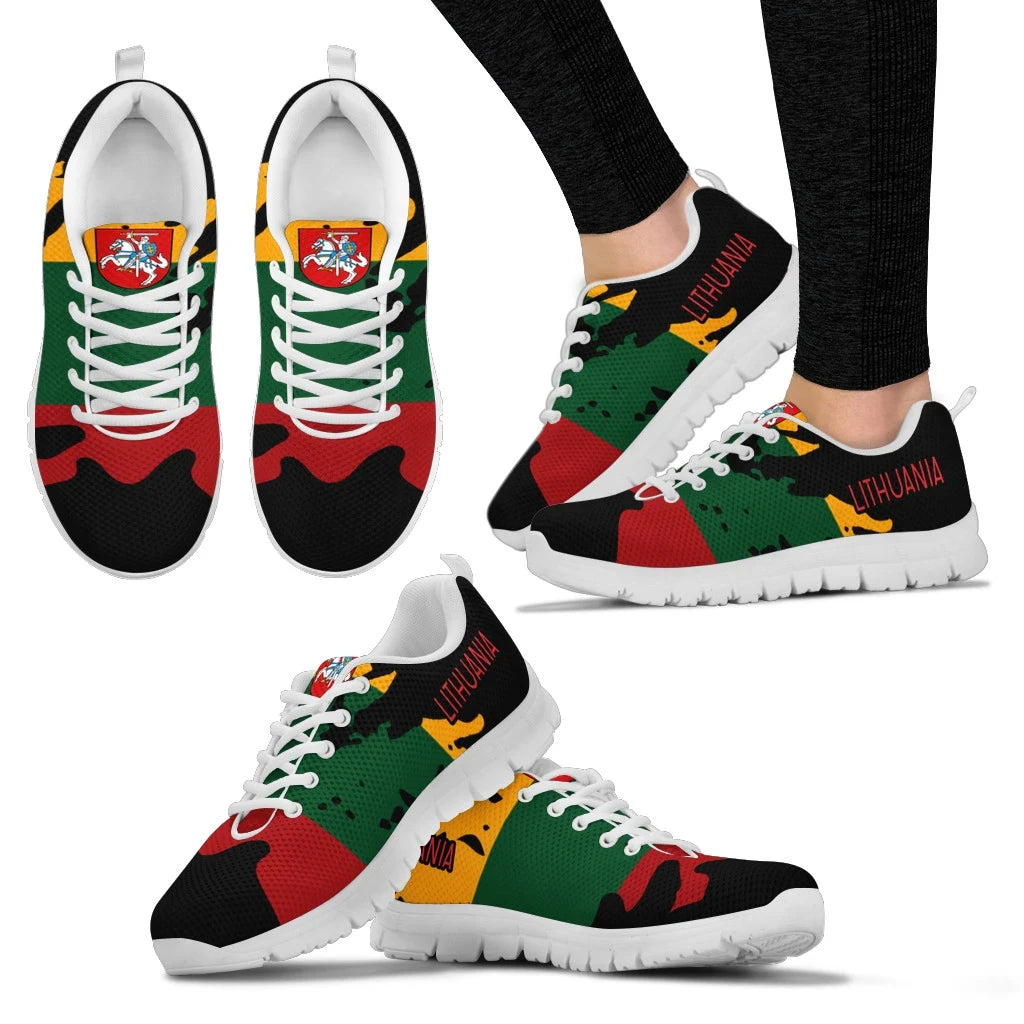 Lithuania Running Shoes Coat Of Arms Flag Painting Style RLT6 - Wonder Print Shop