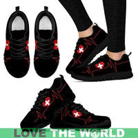 Switzerland Heart Beat Men's / Women's Sneakers Shoes RLT13 - Wonder Print Shop