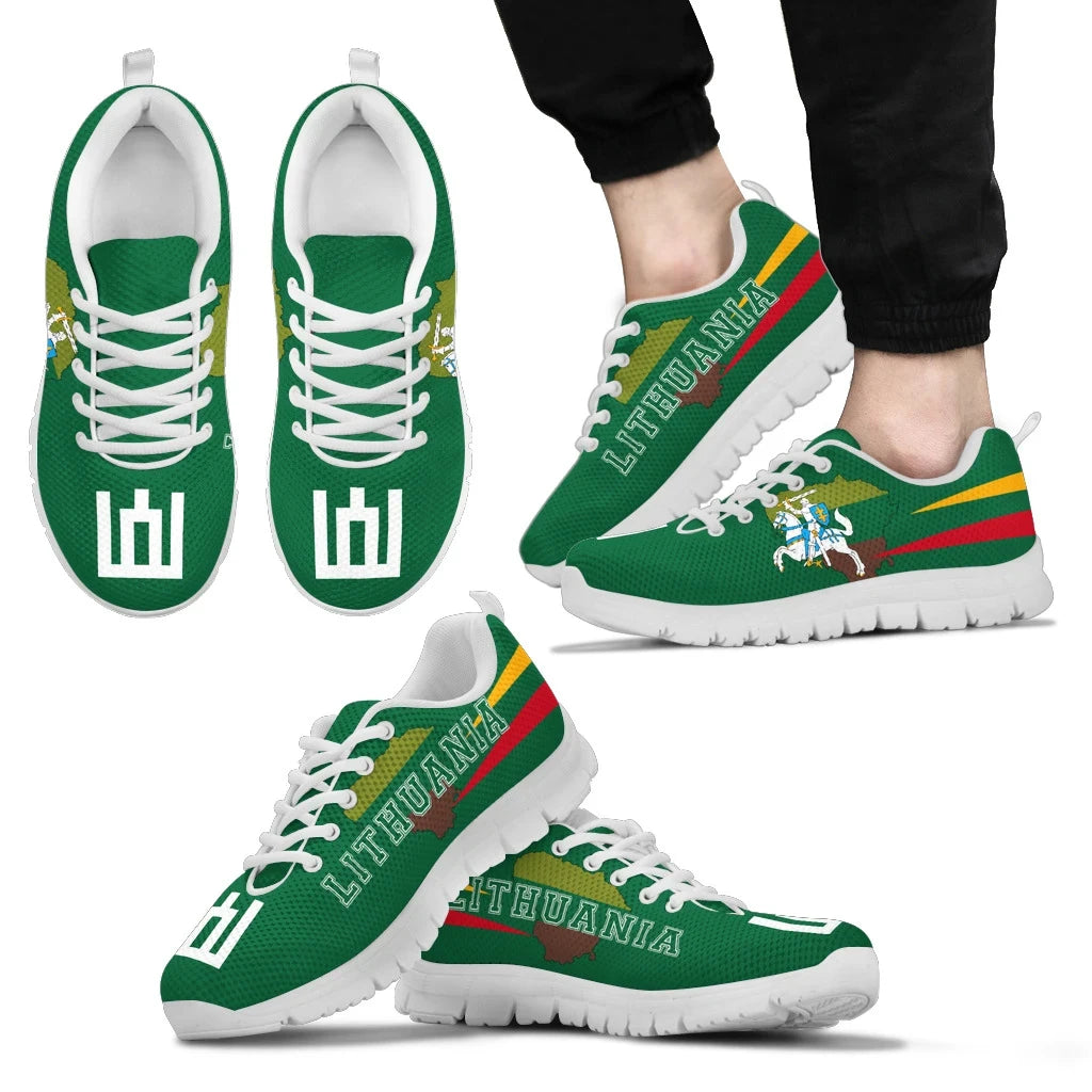 Lithuania Flag Sneakers - Map Version RLT6 - Wonder Print Shop