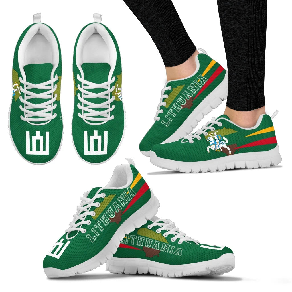 Lithuania Flag Sneakers - Map Version RLT6 - Wonder Print Shop