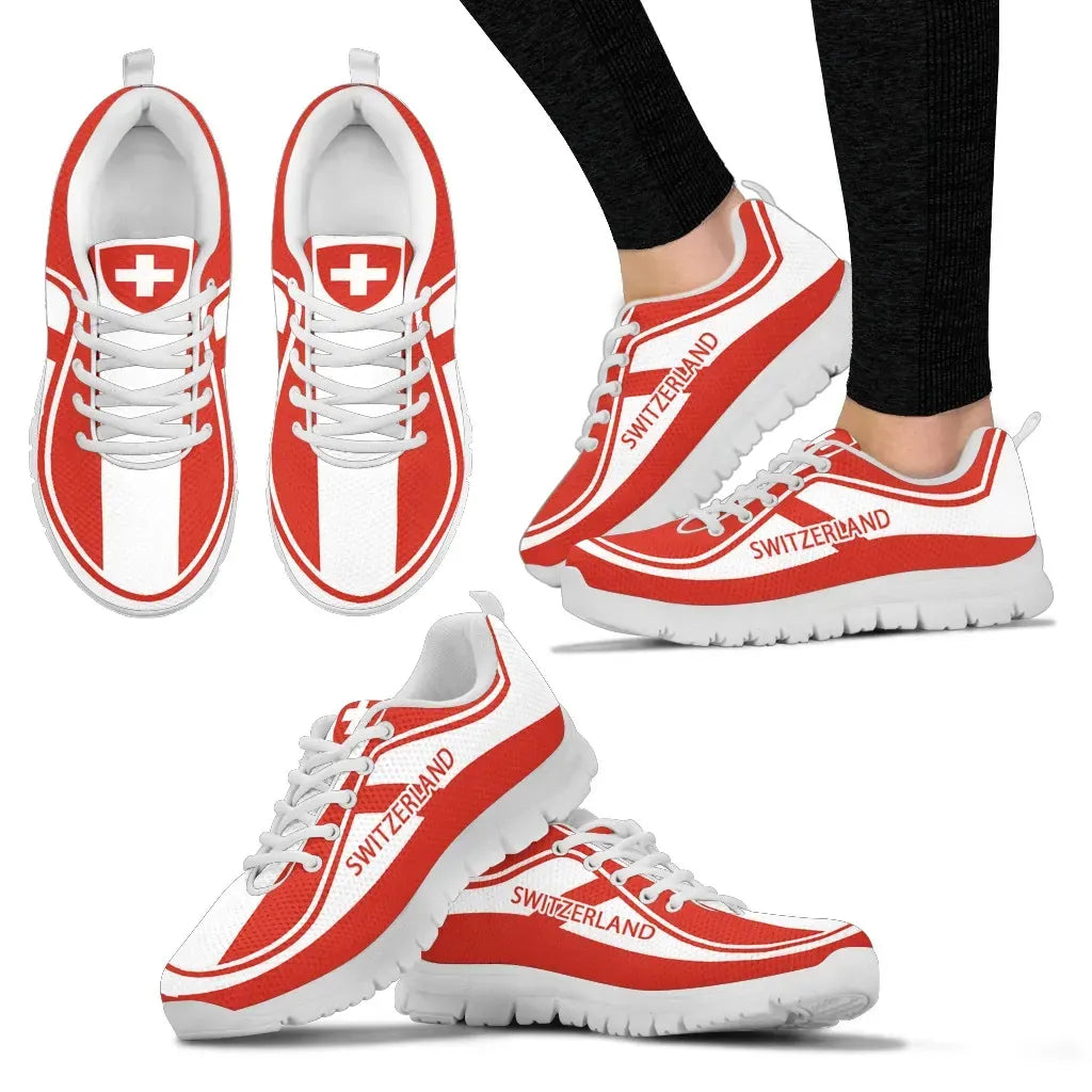 Switzerland Flag Color Sneakers RLT13 - Wonder Print Shop