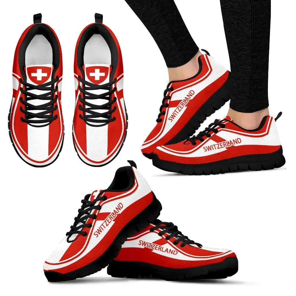 Switzerland Flag Color Sneakers RLT13 - Wonder Print Shop