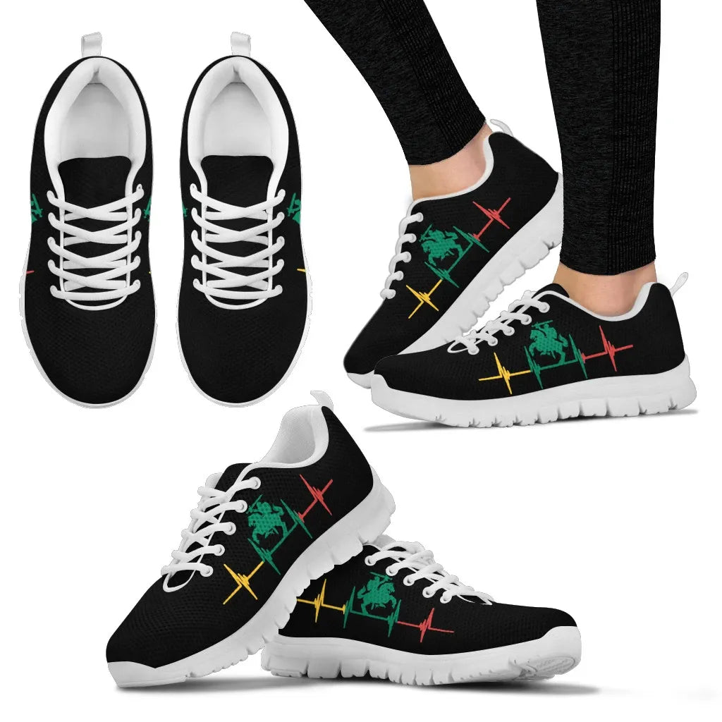 Lithuania Shoes - Vytis Heartbeat Style Sneakers RLT6 - Wonder Print Shop
