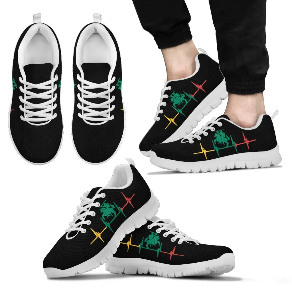 Lithuania Shoes - Vytis Heartbeat Style Sneakers RLT6 - Wonder Print Shop