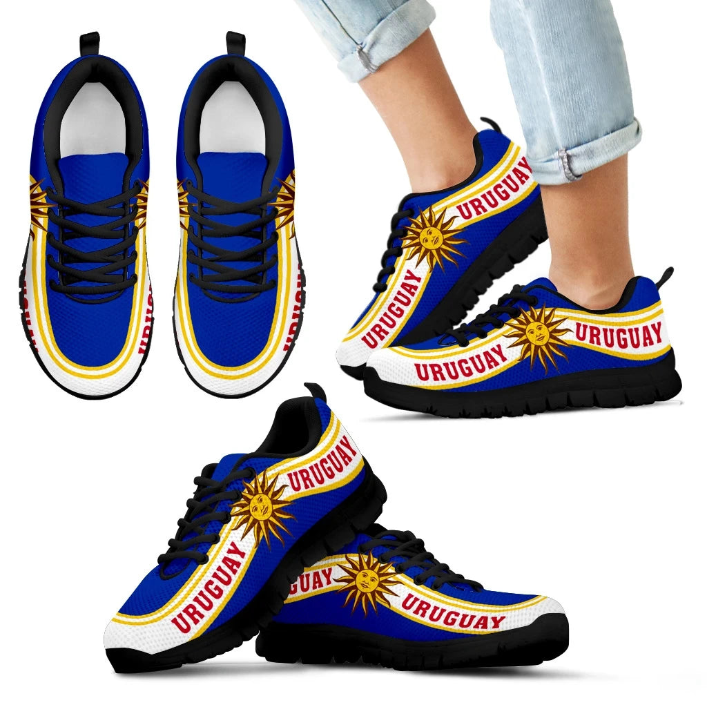 Uruguay Coat Of Arms Sneakers Line Style RLT6 - Wonder Print Shop