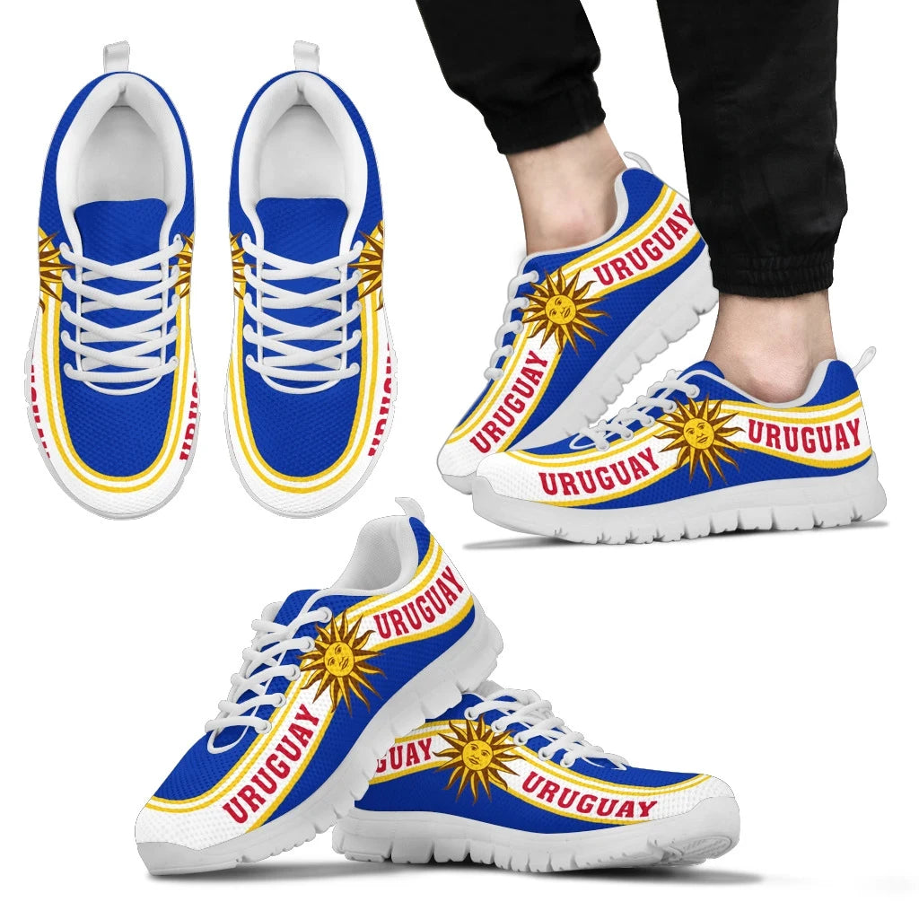 Uruguay Coat Of Arms Sneakers Line Style RLT6 - Wonder Print Shop