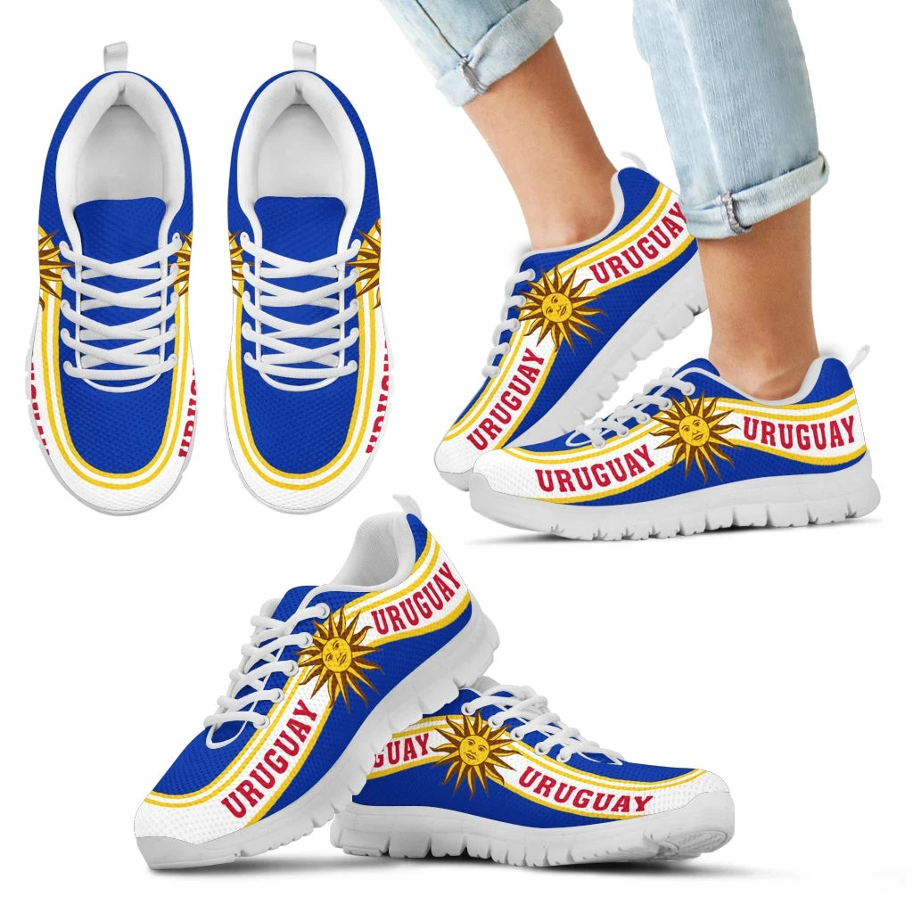 Uruguay Coat Of Arms Sneakers Line Style RLT6 - Wonder Print Shop