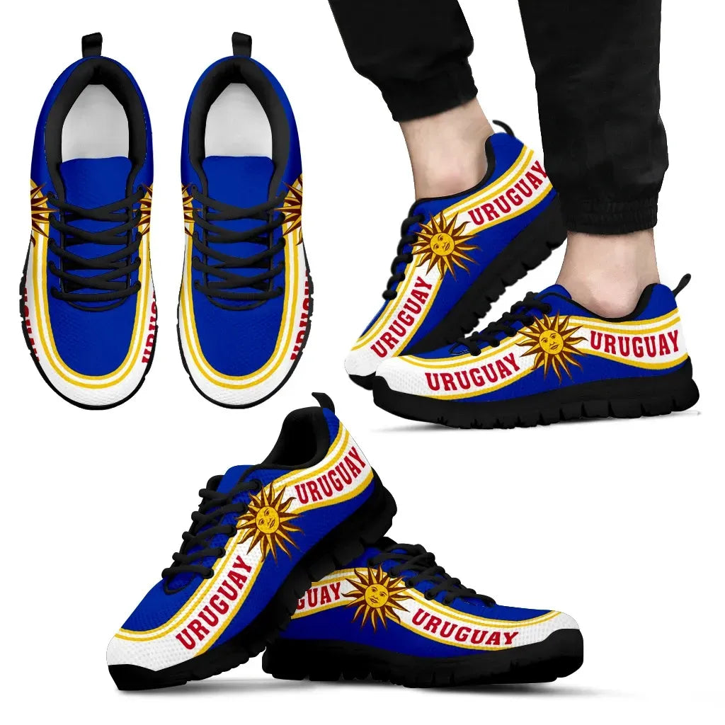 Uruguay Coat Of Arms Sneakers Line Style RLT6 - Wonder Print Shop