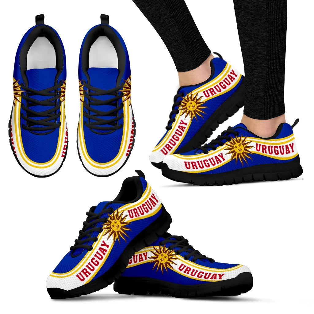 Uruguay Coat Of Arms Sneakers Line Style RLT6 - Wonder Print Shop