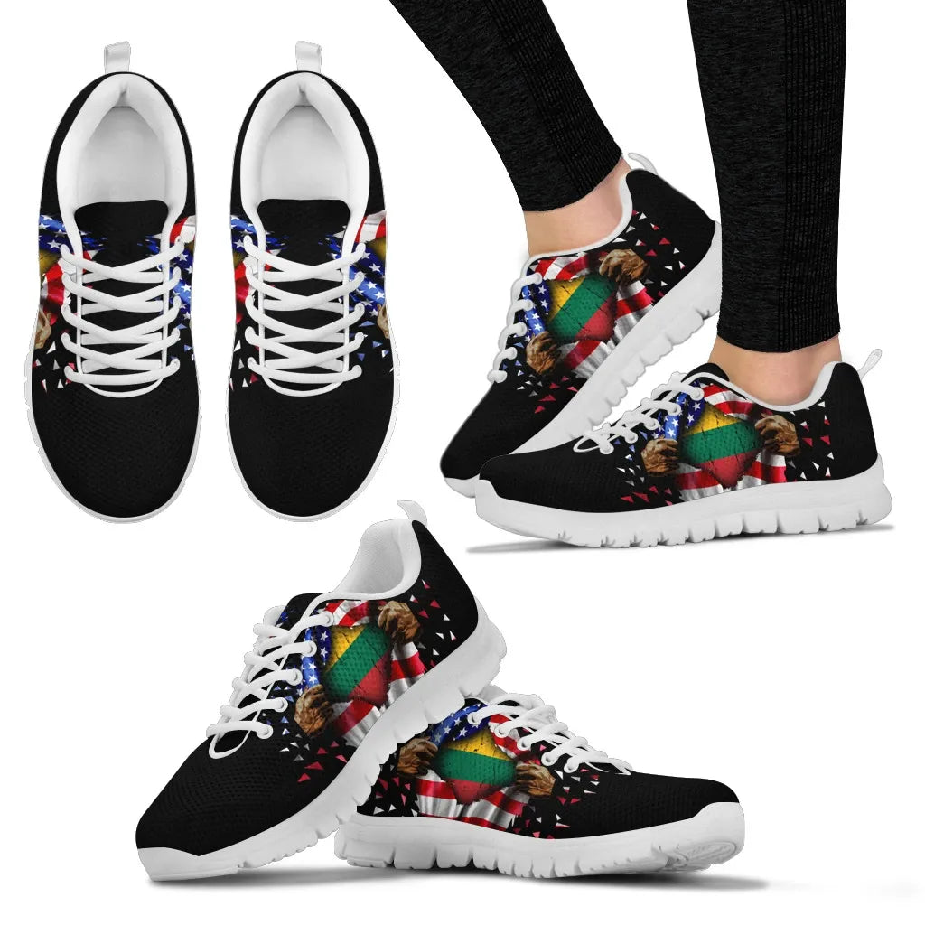 Lithuania Sneakers - Open Hand Flag RLT6 - Wonder Print Shop