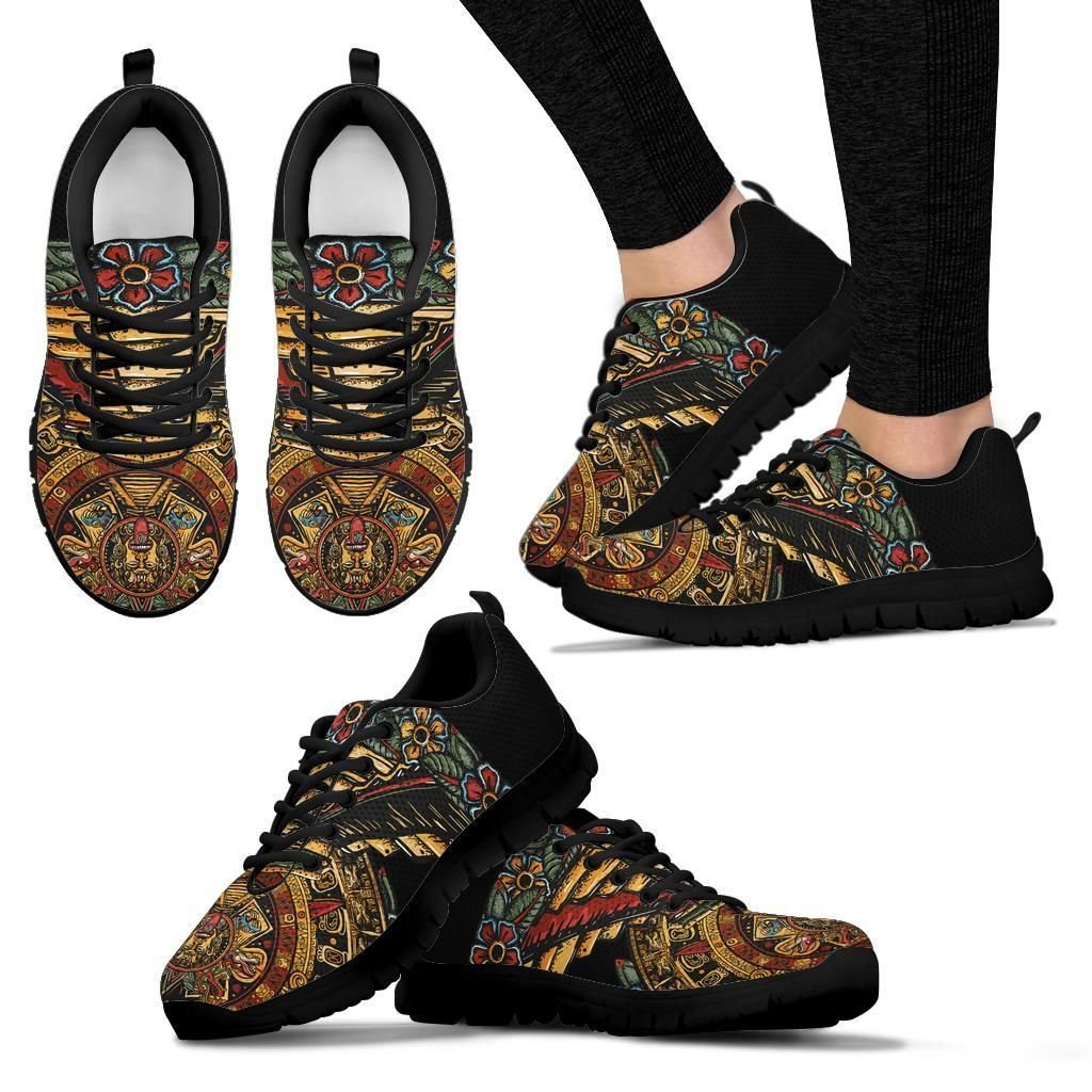 Mexico Aztec Sneakers The Ancient Aztec Calendar 02 RLT13 - Wonder Print Shop