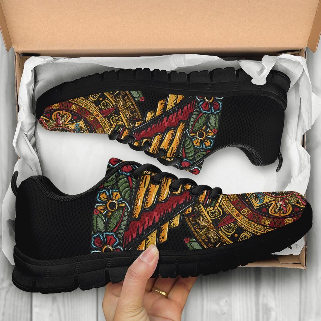 Mexico Aztec Sneakers The Ancient Aztec Calendar 02 RLT13 - Wonder Print Shop