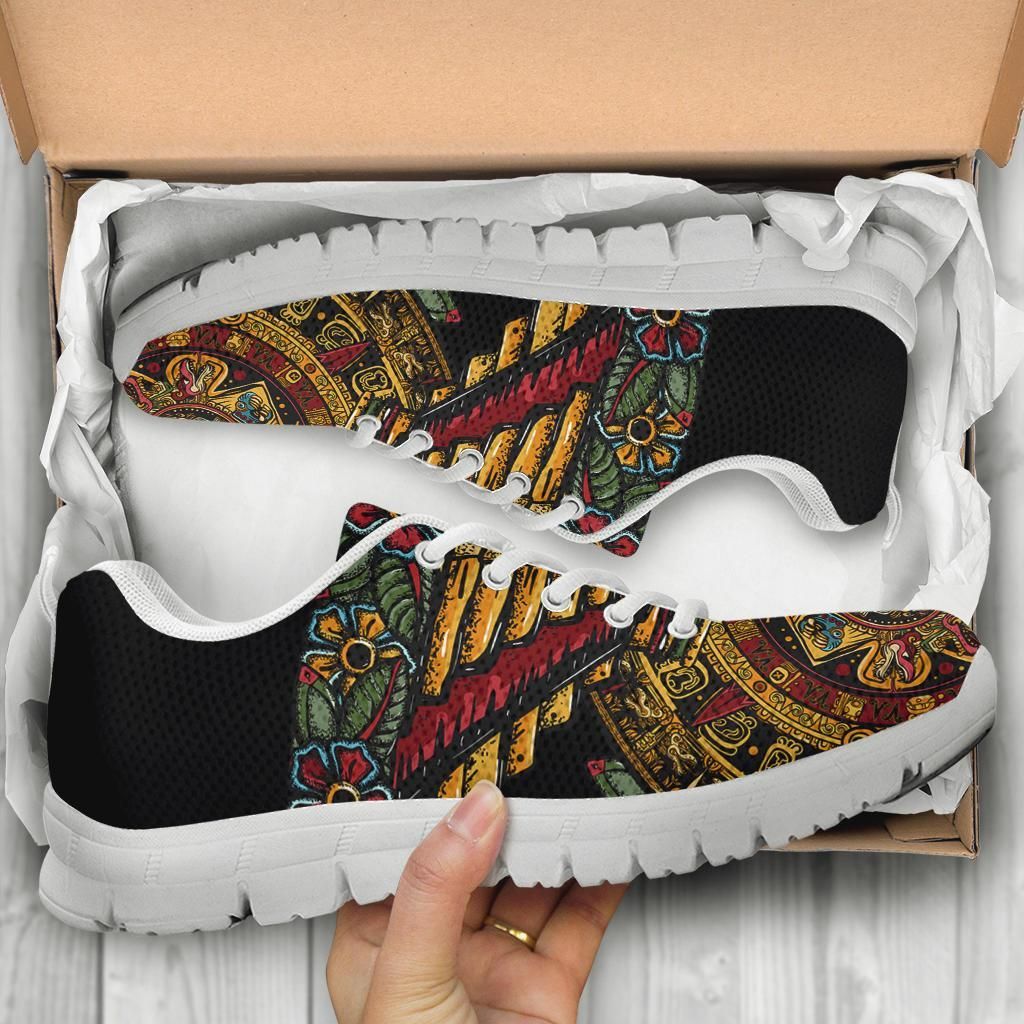 Mexico Aztec Sneakers The Ancient Aztec Calendar 02 RLT13 - Wonder Print Shop
