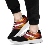 Latvia Sneakers - Fire Wings and Flag8 RLT6 - Wonder Print Shop