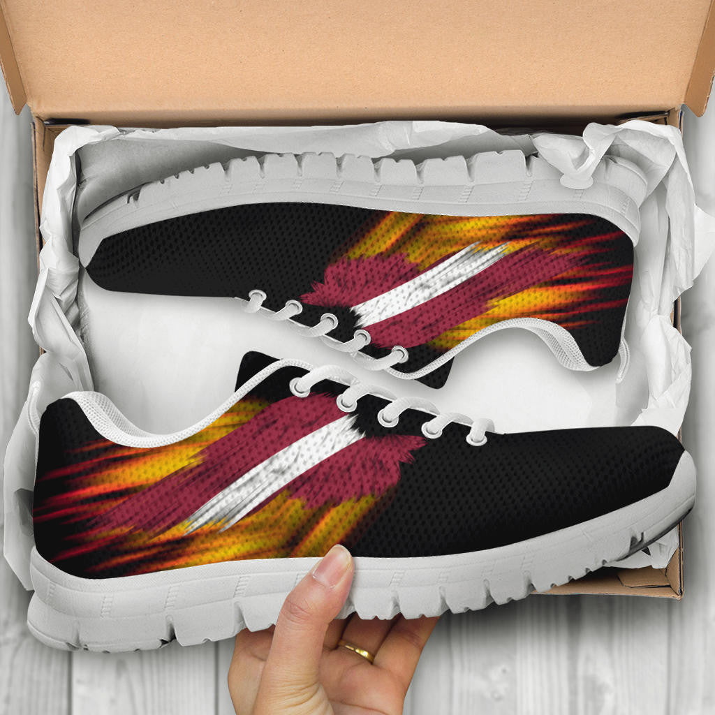Latvia Sneakers - Fire Wings and Flag8 RLT6 - Wonder Print Shop