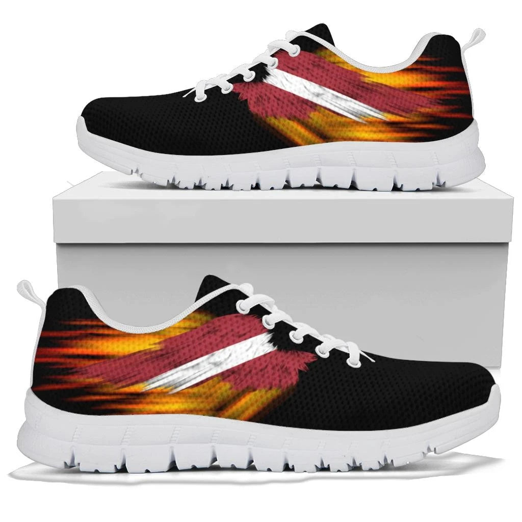Latvia Sneakers - Fire Wings and Flag8 RLT6 - Wonder Print Shop