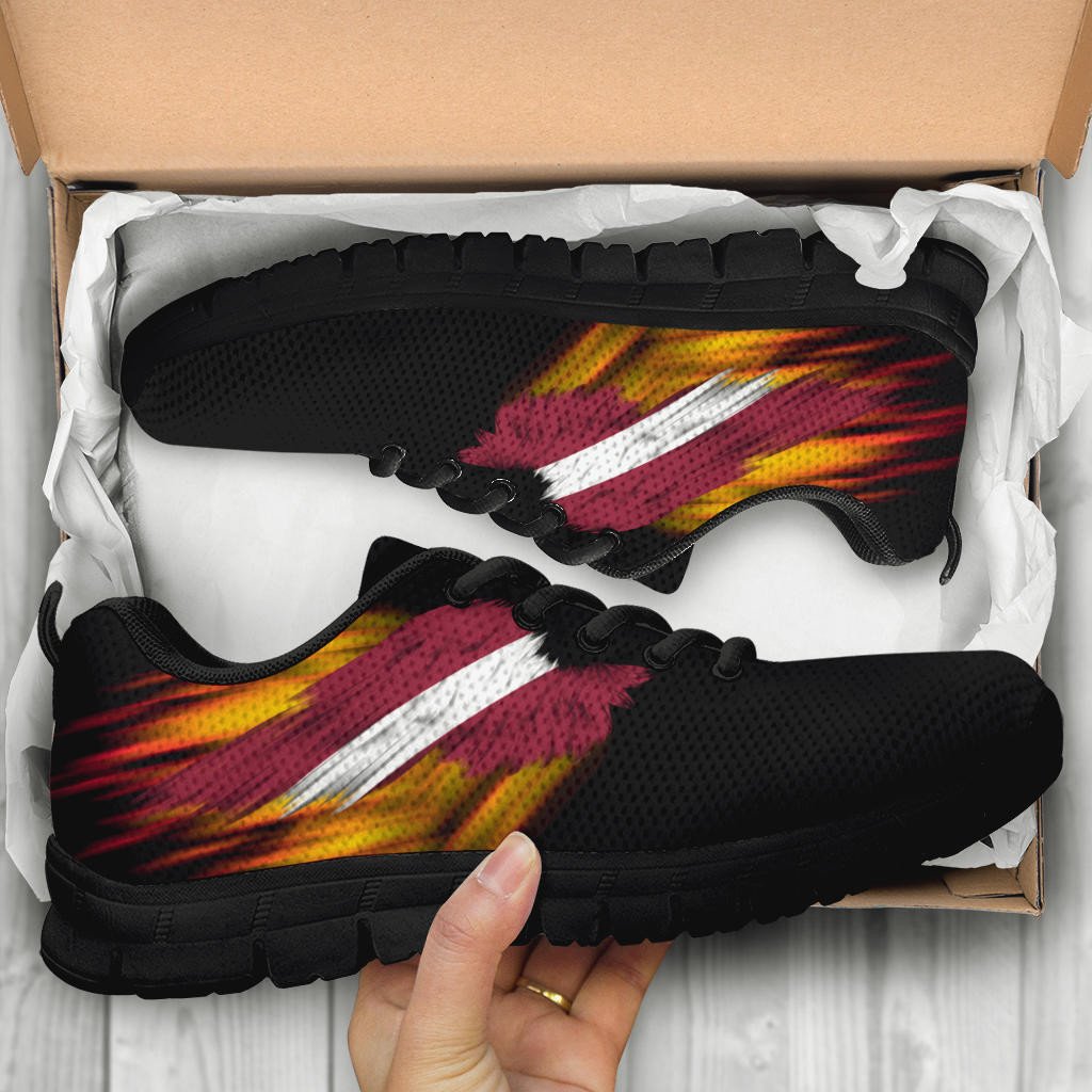 Latvia Sneakers - Fire Wings and Flag8 RLT6 - Wonder Print Shop